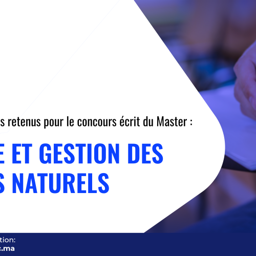 Liste des candidats retenus pour le concours écrit du Master Analyse et Gestion des Risques Naturels