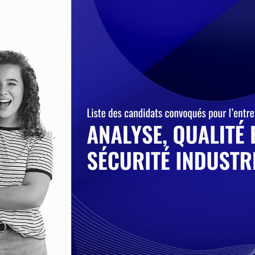 Liste des candidats convoqués pour l’entretien oral du Master Analyse, Qualité et sécurité Industrielle