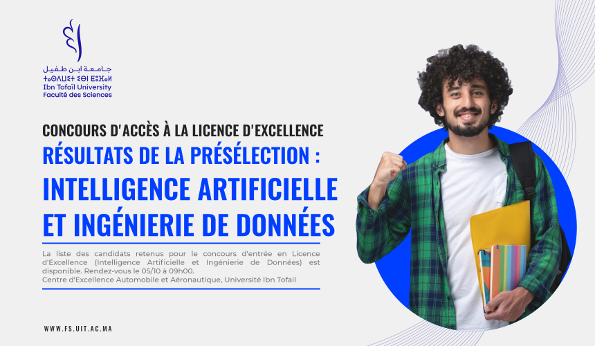 Concours d’accès à la Licence d’Excellence : Liste des présélectionnés (Intelligence Artificielle et Ingénierie de Données)
