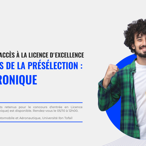Concours d’accès à la Licence d’Excellence : Liste des présélectionnés (Mécatronique)