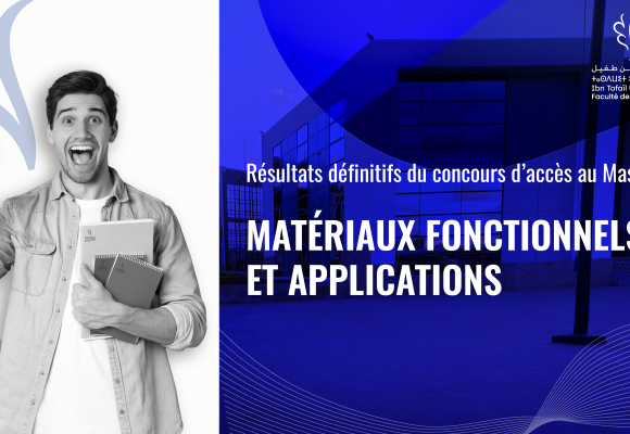 Résultats définitifs du concours d’accès au Master Matériaux Fonctionnels et Applications