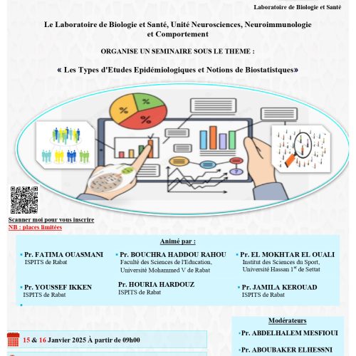 Séminaire sous le thème : ‘Les types d’études épidémiologiques et notions de biostatistiques’.