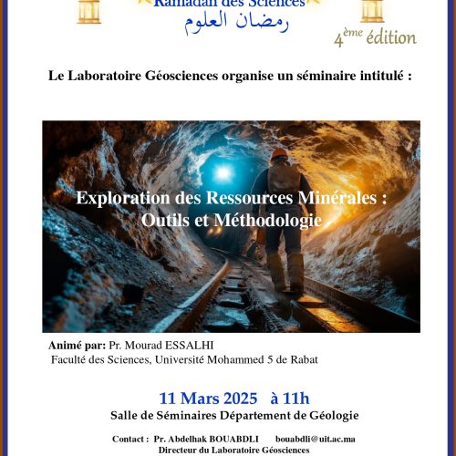 Ramadan des Sciences 4ème édition – Exploration des Ressources Minérales, Outils et Méthodologie.