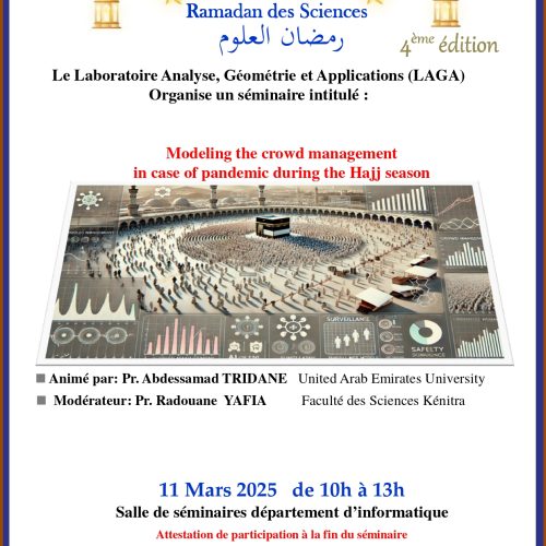 Ramadan des Sciences 4ème édition – Modeling the crowd management in case of pandemic during the Hajj season.