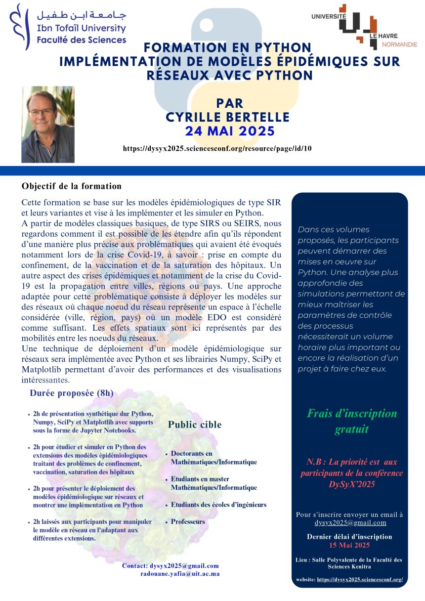 formation en python : implémentation de modèles épidémiques sur réseaux avec python