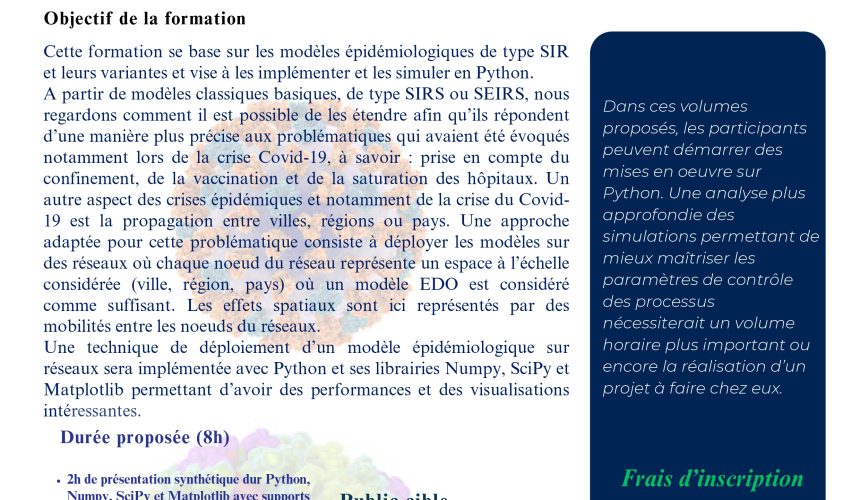 formation en python : implémentation de modèles épidémiques sur réseaux avec python