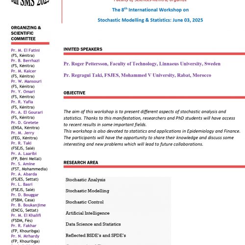 The 8th International Workshop on Stochastic Modelling & Statistics: June 03, 2025