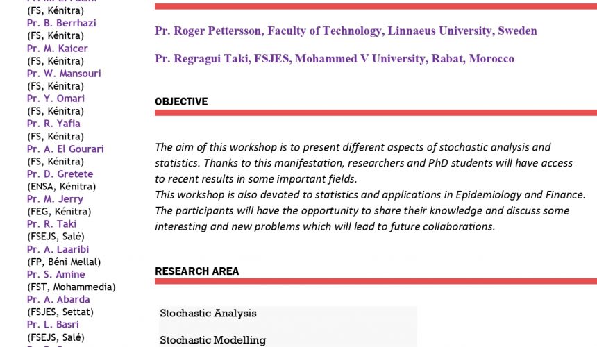 The 8th International Workshop on Stochastic Modelling & Statistics: June 03, 2025