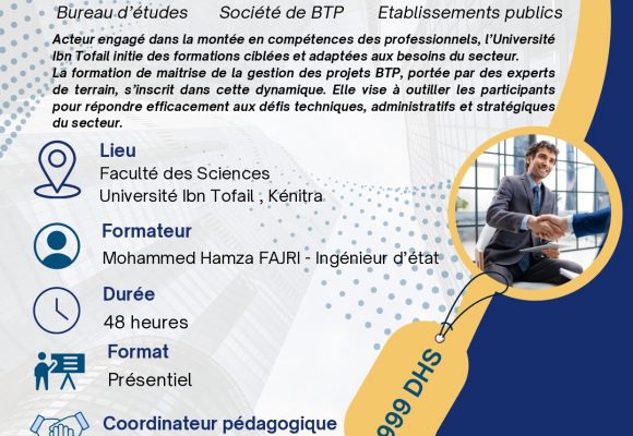Formation Certifiante Continue : Maîtrise de la Gestion de Projets BTP