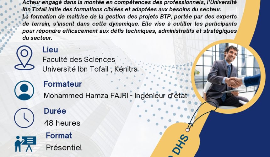 Formation Certifiante Continue : Maîtrise de la Gestion de Projets BTP Formation Certifiante Continue : Maîtrise de la Gestion de Projets BTP