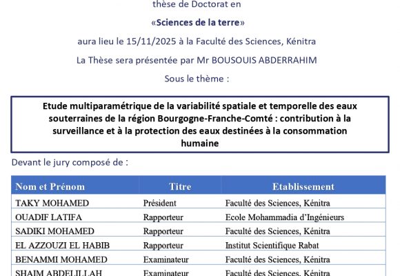 Avis de soutenance de BOUSOUIS ABDERRAHIM