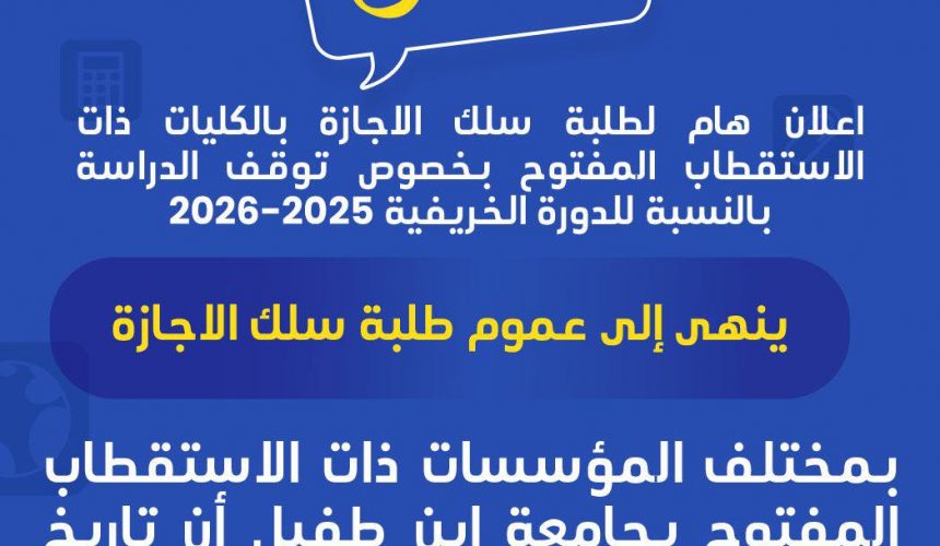 Arrêt des cours – Licence – Automne 2025-2026