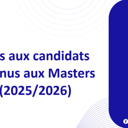 Avis aux candidats retenus aux Masters (2025/2026)