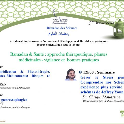 Ramadan des Sciences – Ramadan & Santé : approche thérapeutique, plantes médicinales – vigilance et  bonnes pratiques