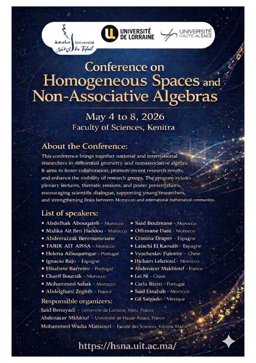 conférence consacrée aux espaces homogènes et aux algèbres non associatives