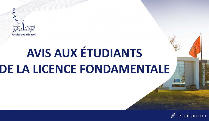 AVIS AUX ÉTUDIANTS DE LA LICENCE FONDAMENTALE