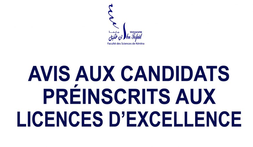 AVIS AUX CANDIDATS PRÉINSCRITS AUX LICENCES D’EXCELLENCE MÉCATRONIQUE – BIOTECHNOLOGIES AGROALIMENTAIRES – AGRONOMIE ET INNOVATION AVIS AUX CANDIDATS PRÉINSCRITS AUX LICENCES D’EXCELLENCE MÉCATRONIQUE – BIOTECHNOLOGIES AGROALIMENTAIRES – AGRONOMIE ET INNOVATION