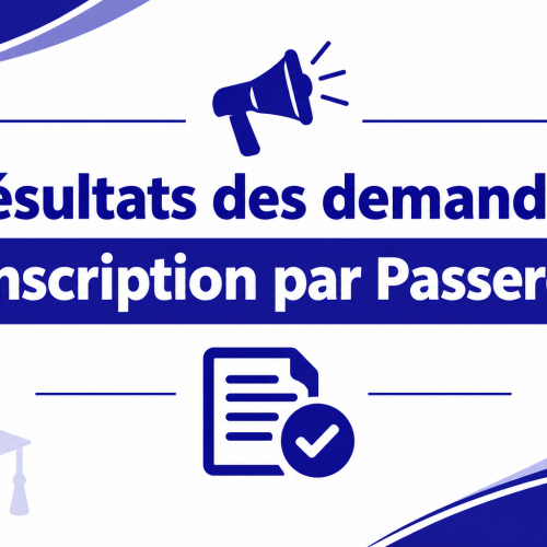 Résultats des demandes d’inscription par Passerelle